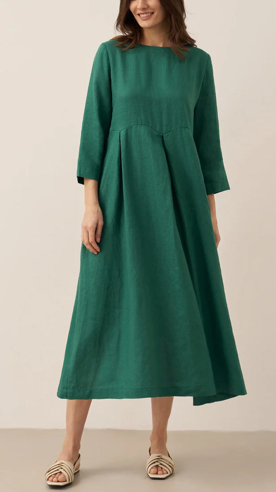 [Copy]Loose-fitting Batwing Sleeve Cotton Linen  Dress