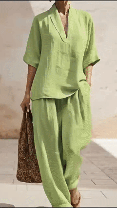 New Arrivals🔥 Women's Casual Cozy Minimalist Linen Two-piece Set