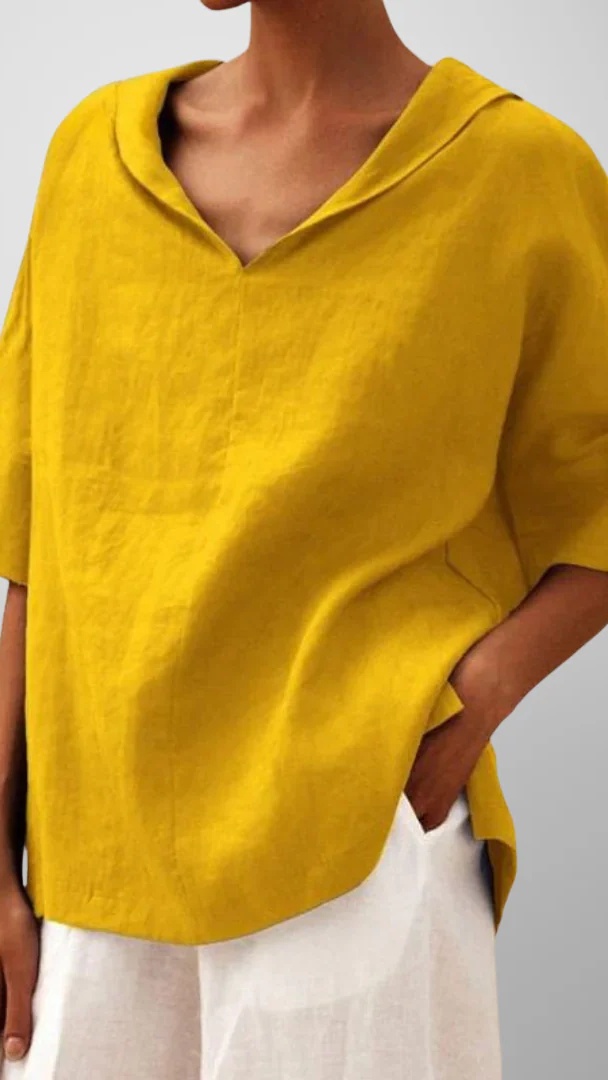 Women's Solid-Color Loose-Fit Cotton Shirt