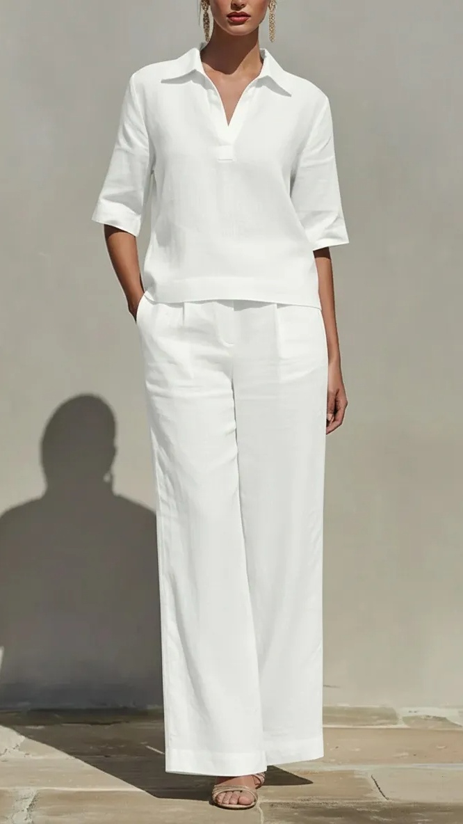 New Arrivals🔥Women's Solid Cotton Linen Two-Piece Set