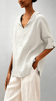 Women's Solid-Color Loose-Fit Cotton Shirt