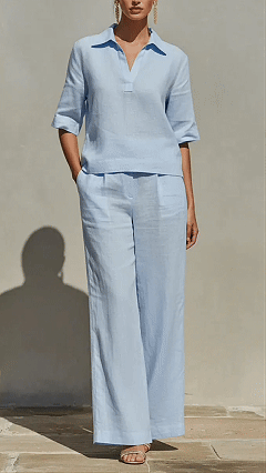 New Arrivals🔥Women's Solid Cotton Linen Two-Piece Set
