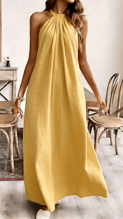 Women's Solid-Color Loose-Fit Stylish Halter Dress