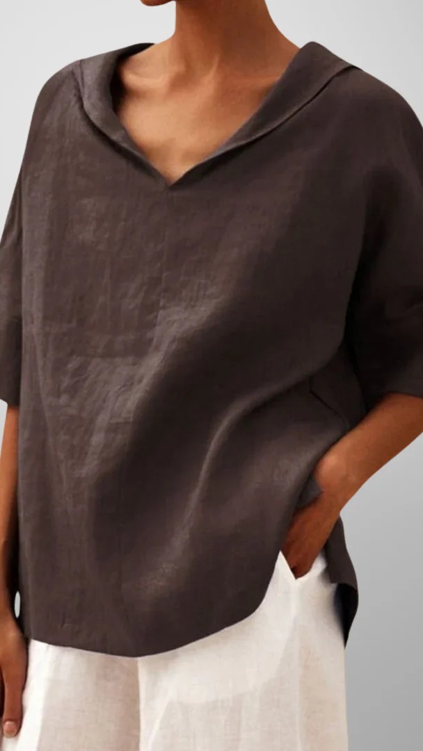 Women's Solid-Color Loose-Fit Cotton Shirt