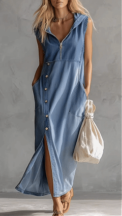 Women's Loose-Fit Casual Long Cardigan Vest Dress