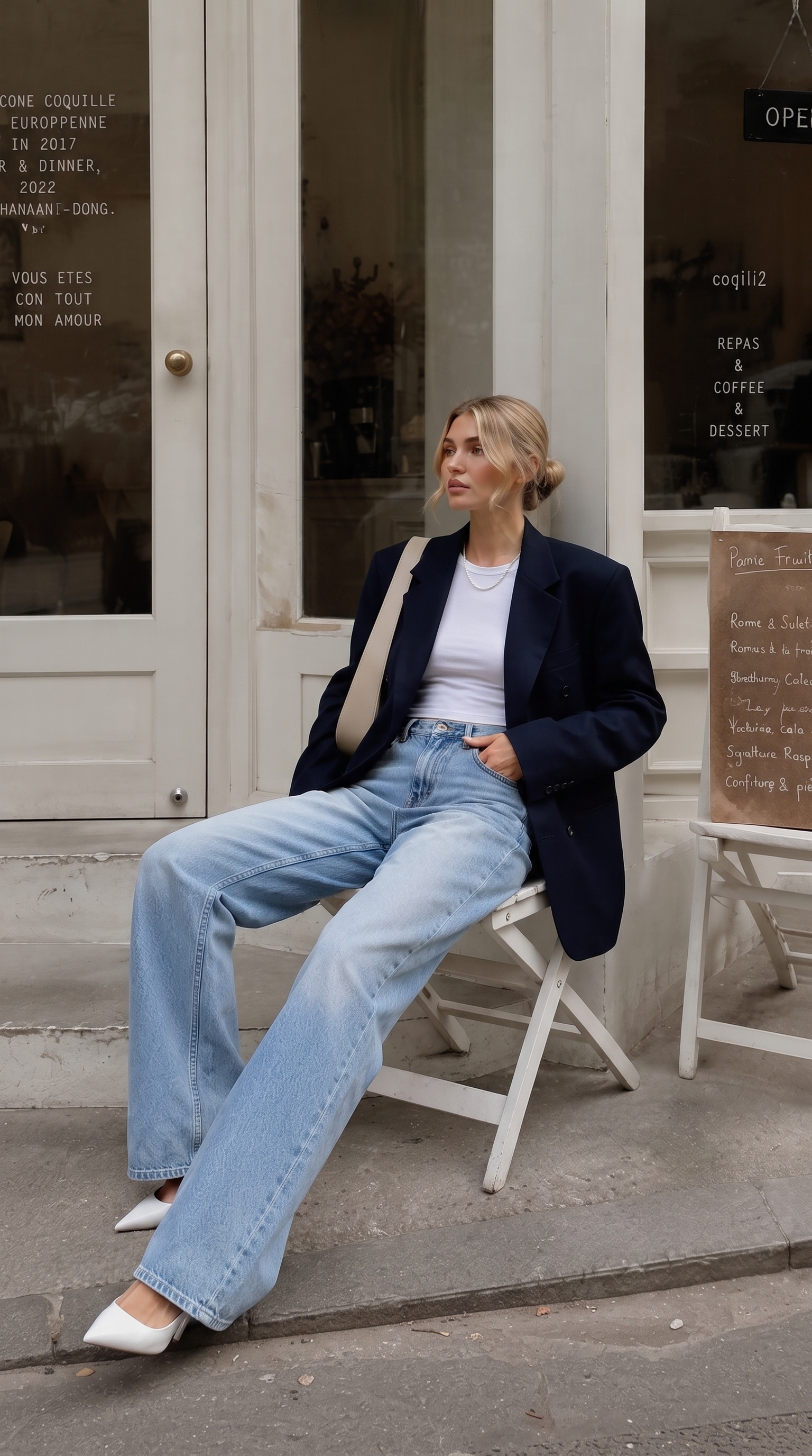 Vintage High Waist Wide Leg Jeans with Heart Print, Distressed Washed Denim, and Relaxed Draped Fit