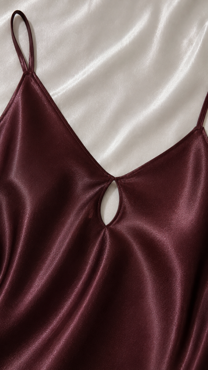 Mouchica V Neck Satin Slip Maxi Dress Women Elegant Daily Office Dress