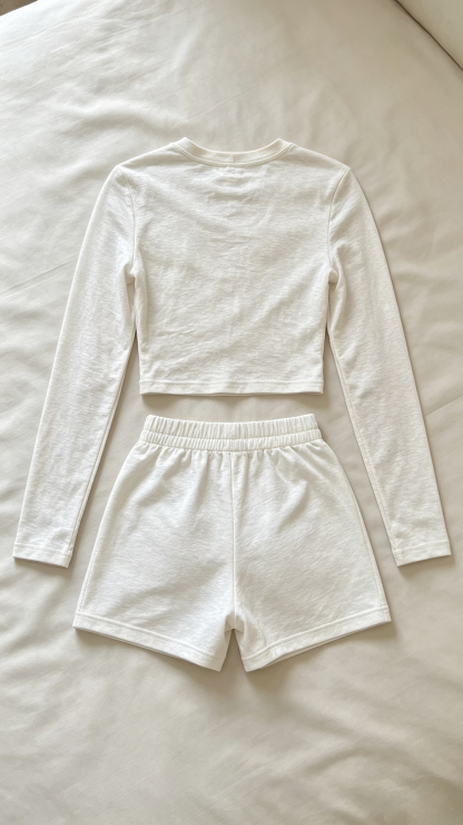 American Minimalist Casual Sports Shorts Set
