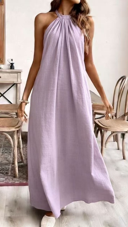 Women's Solid-Color Loose-Fit Stylish Halter Dress