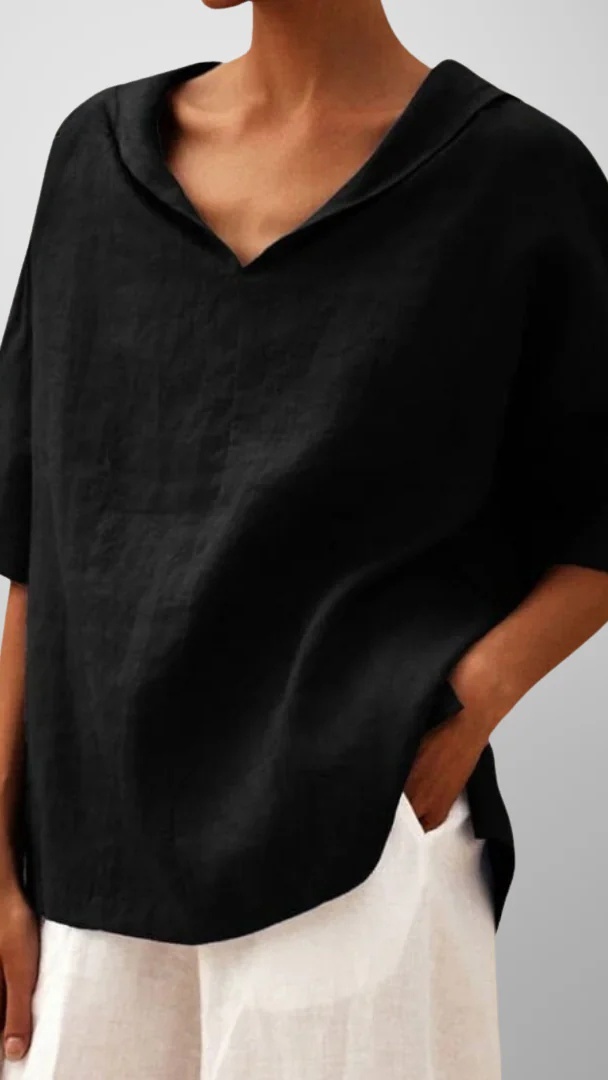 Women's Solid-Color Loose-Fit Cotton Shirt