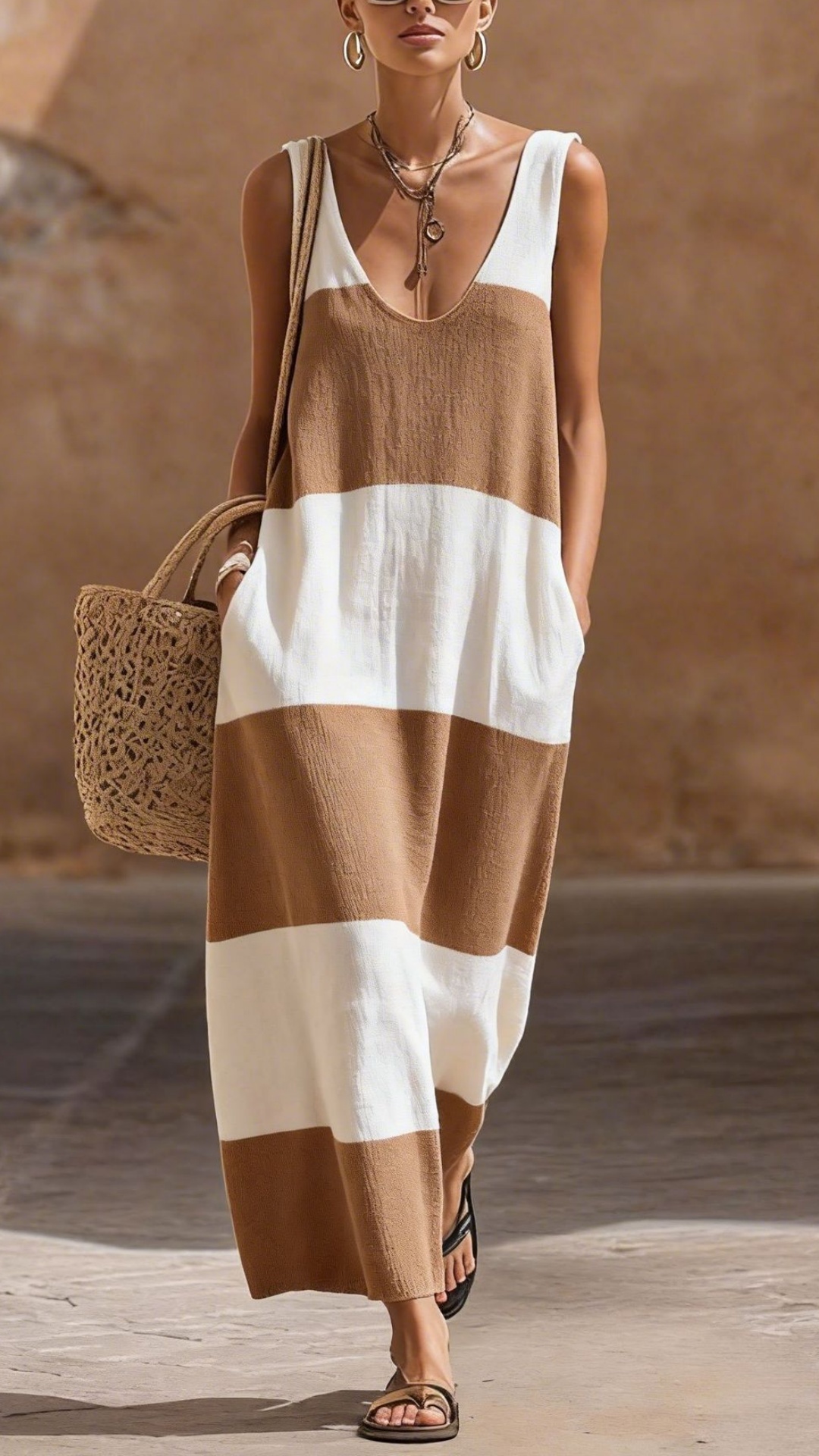 Women's Sleeveless Vintage Off-Shoulder Casual Simple Maxi Dress