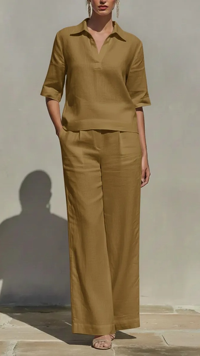 New Arrivals🔥Women's Solid Cotton Linen Two-Piece Set
