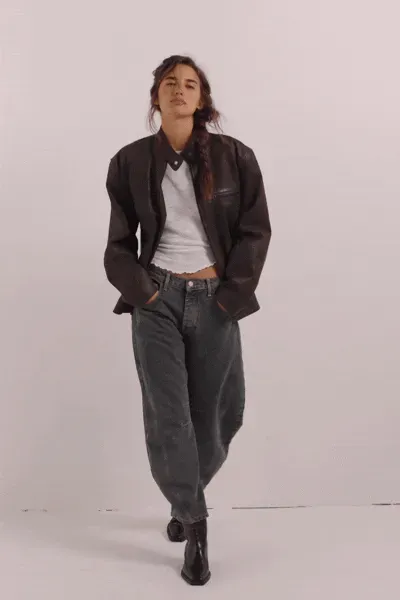 Retro banana-shaped harem jeans for women loose-fitting slimming casual dad-style carrot-leg trousers