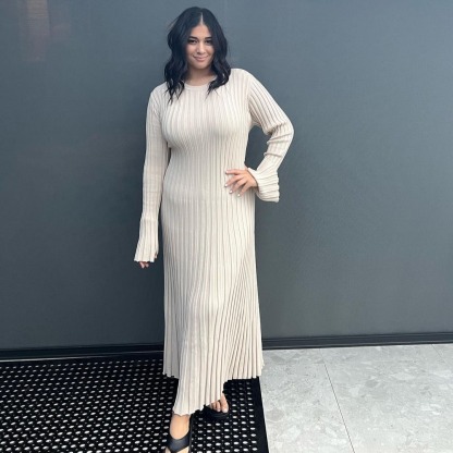 2024 Fall New Sleeved Knit Dress(Buy 2 Free Shipping)