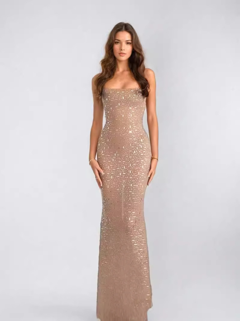 Rhinestone Strap Maxi Dress (Buy 2 Free Shipping)