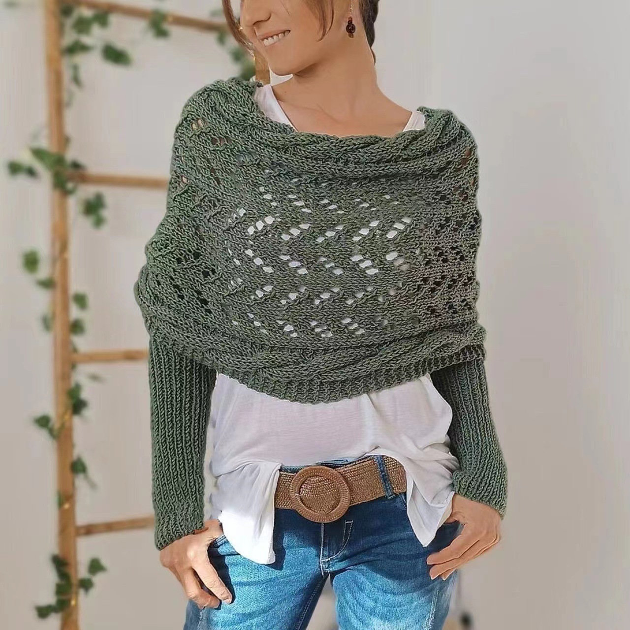 Knitted Cable Wrap Shrugs (Buy 2 Free Shipping)