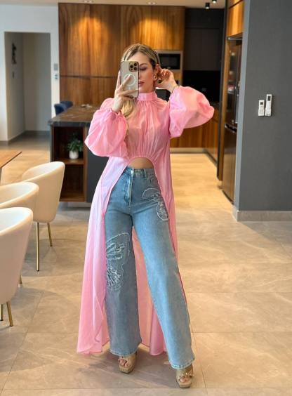 Round Neck Short Front and Long Back Casual Top (Buy 2 Free Shipping)