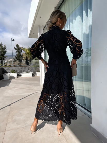 Elegant Crochet Lace Midi Dress (Buy 2 Free Shipping)