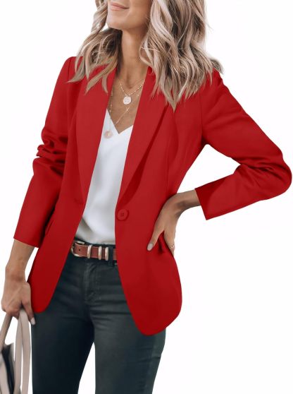 Button Open Front Pocket Blazers Jacket (Buy 2 Free Shipping)