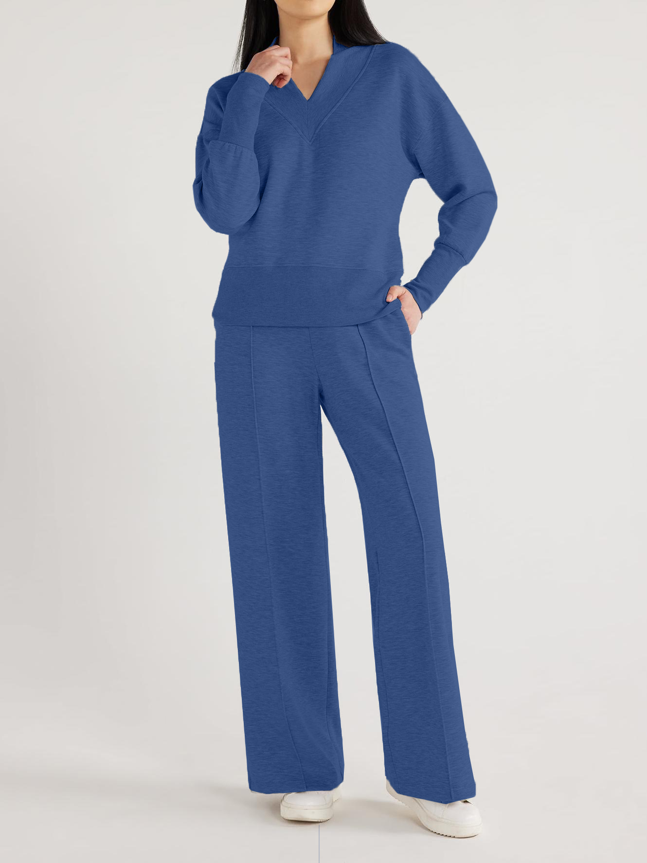 Women's  Solid 2 Piece Sets Outfits Casual Long Sleeve Sweatsuits Sets (Buy 2 Free Shipping)