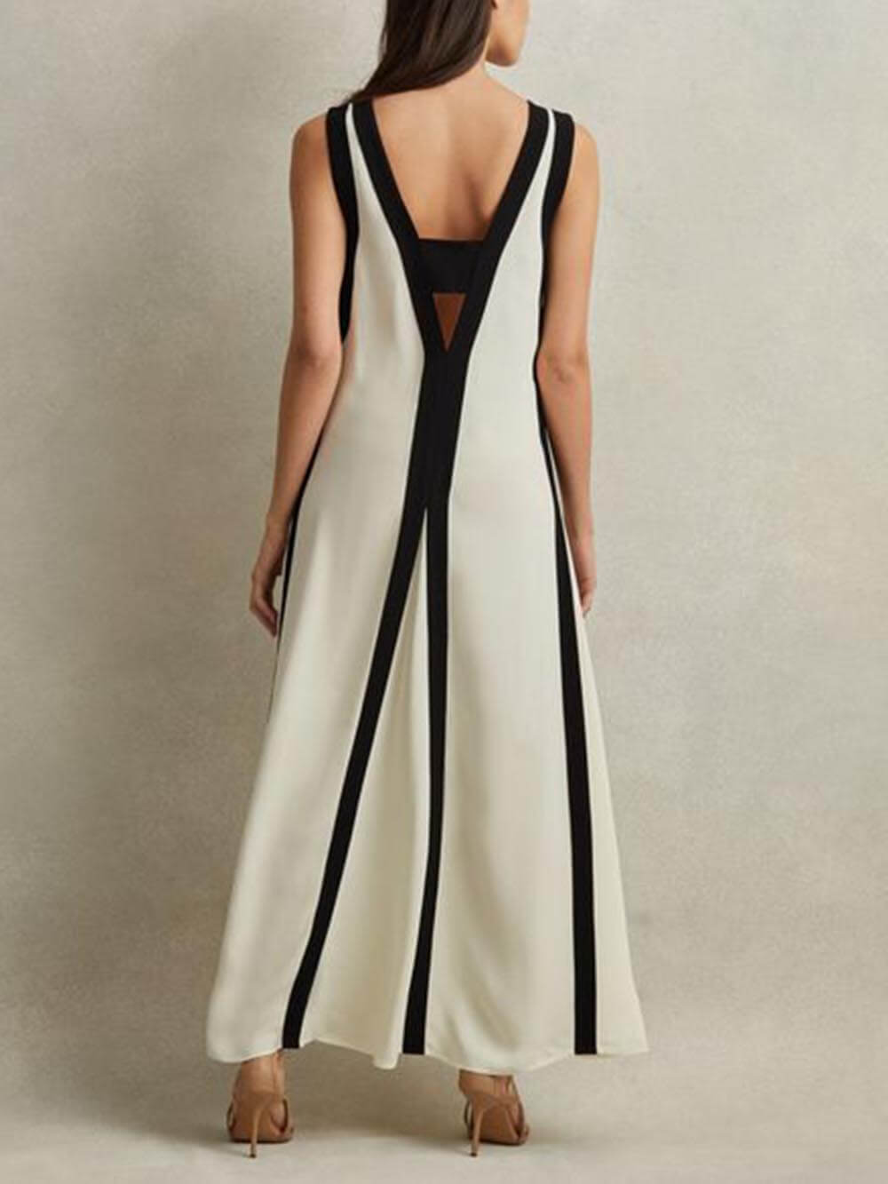 Reversible Style Colorblock A-Line Maxi Dress (Buy 2 Free Shipping)