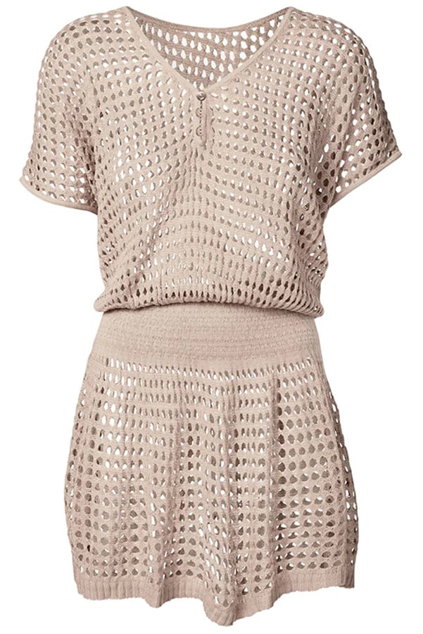 Cover Up V Neck Crochet Beach Dress