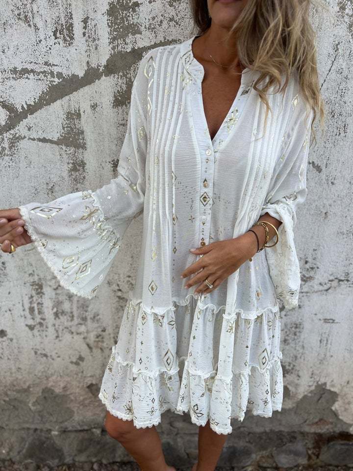 2024 HOT SALE🔥 Comfortable Stretchy V Neck Printed Party Dresses