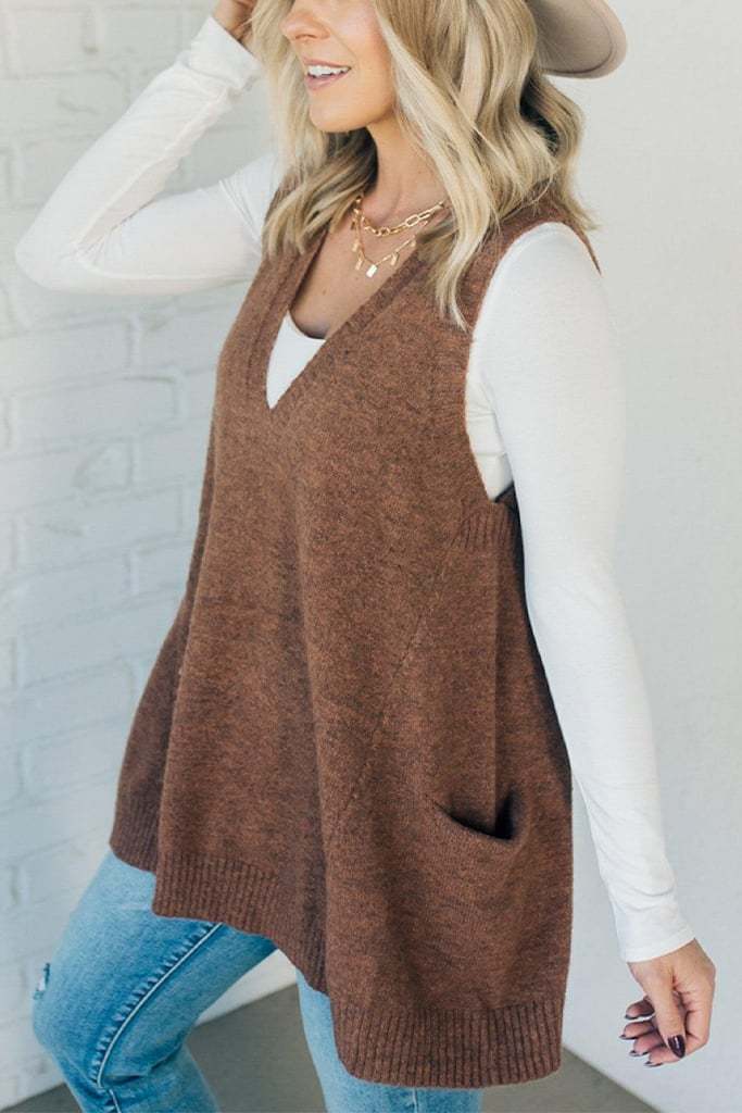 Cozy Pocket Sweater Vest | Buy 2 Free Shipping