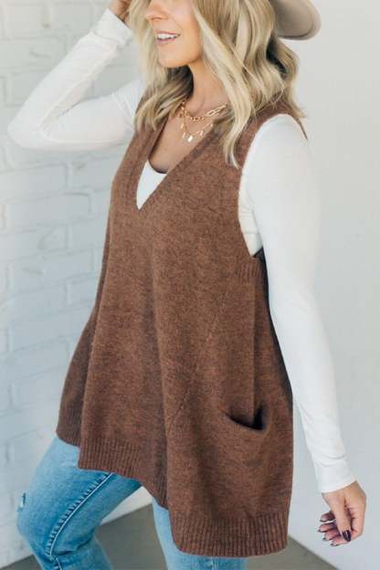 Cozy Pocket Sweater Vest | Buy 2 Free Shipping