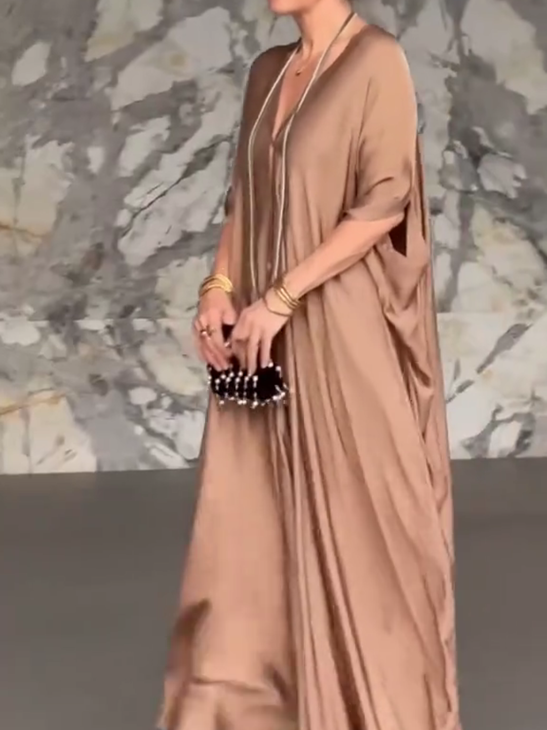 Flowy V-Neck Button-Down Maxi Dress