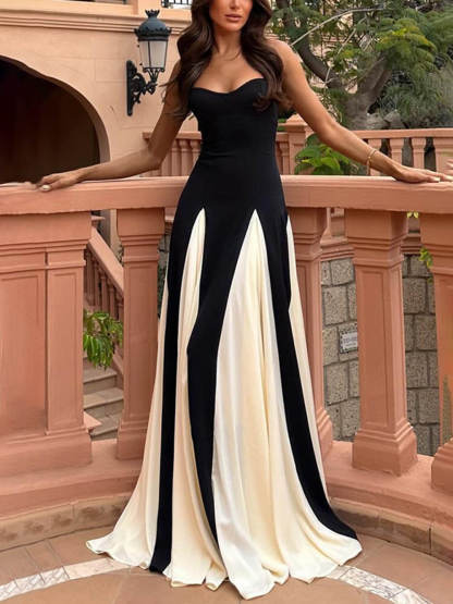 Elegant Panelled Tulle A-line Slip Maxi Dress (Buy 2 Free Shipping)