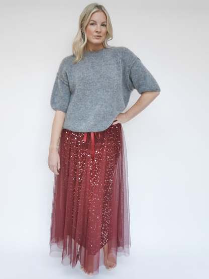 Layered Tulle Sequin Maxi Skirt (Buy 2 Free Shipping)