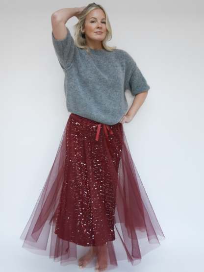 Layered Tulle Sequin Maxi Skirt (Buy 2 Free Shipping)