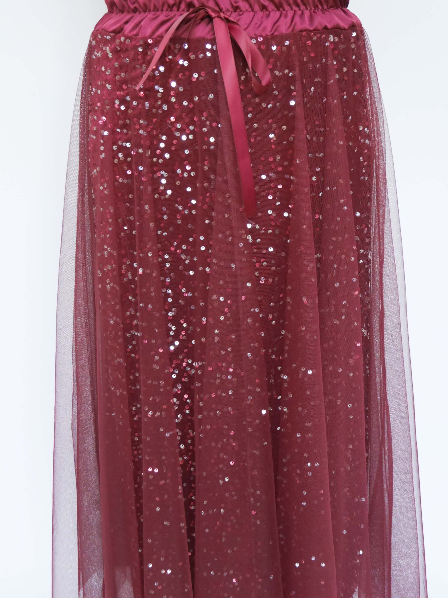 Layered Tulle Sequin Maxi Skirt (Buy 2 Free Shipping)