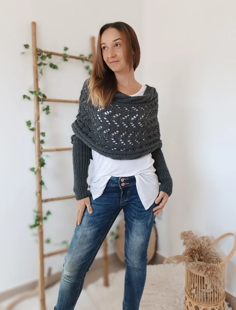 Knitted Cable Wrap Shrugs (Buy 2 Free Shipping)