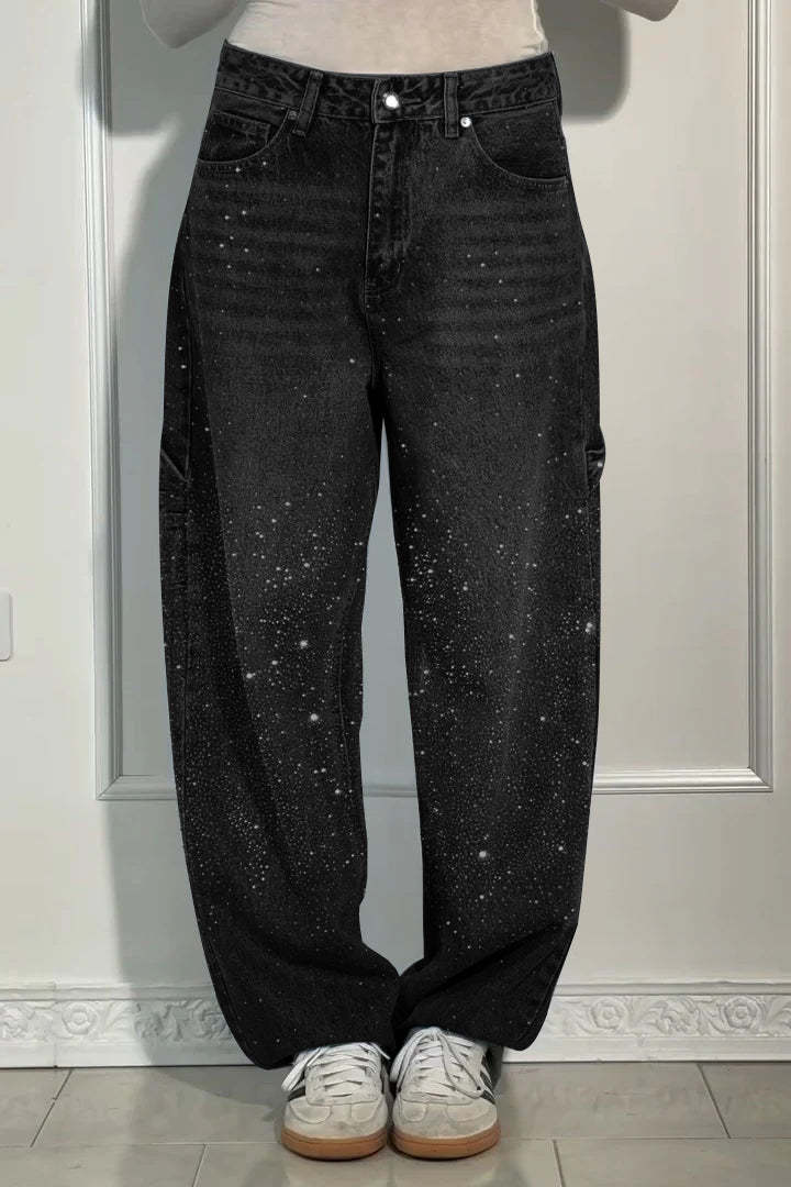 Rhinestone Loose Harem Jeans (Buy 2 Free Shipping)