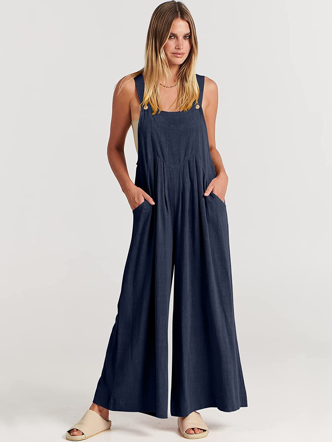 Plus Size Wide Leg Overalls Jumpsuit with Pockets🔥Buy 2 Free Shipping
