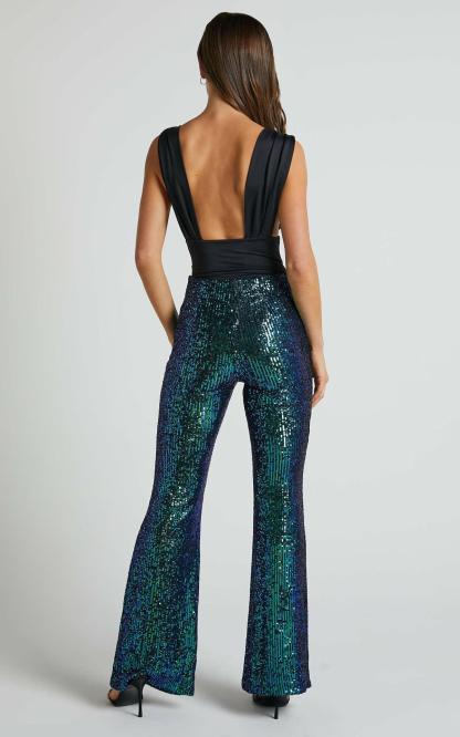 High Waist Sequin Flare Pants (Buy 2 Free Shipping)