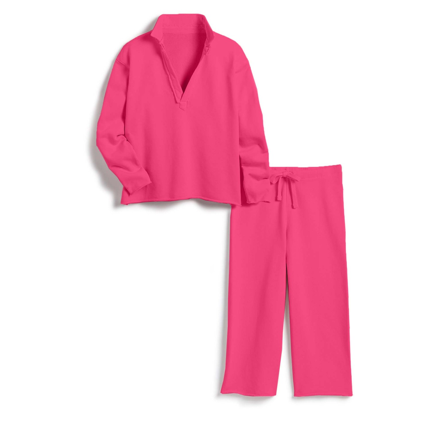 V Neck Pullover Sweatshirts Wide Leg Pants Set (Buy 2 Free Shipping)
