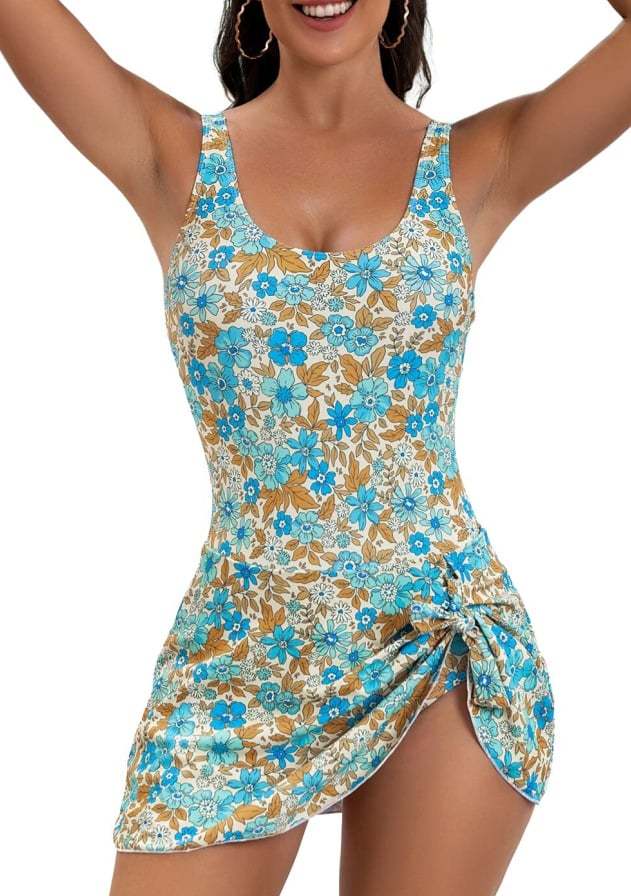 One Piece Swimsuit with Skort (Buy 2 Free Shipping)