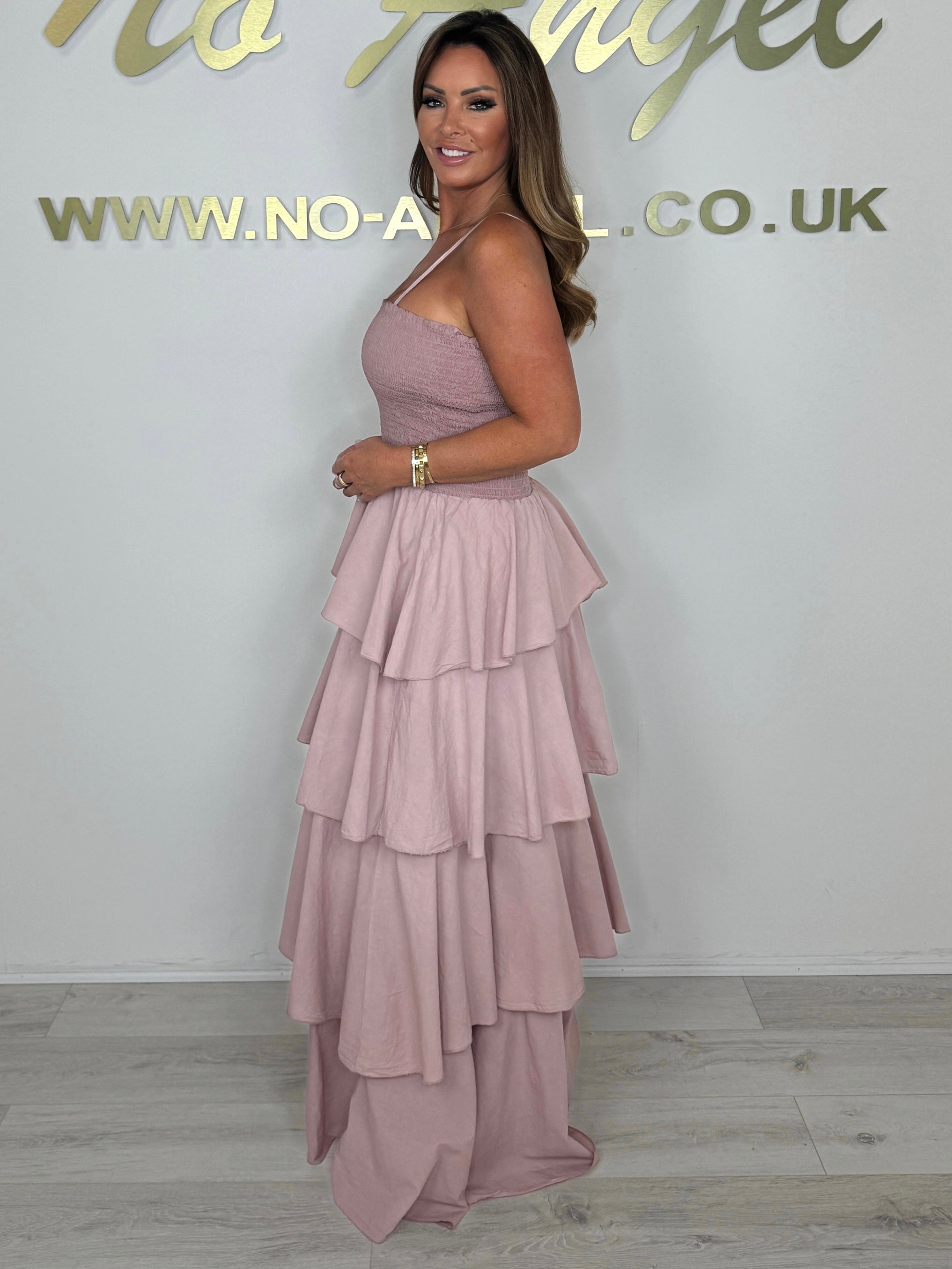 Spaghetti Strap Smocked Layered Bottom Dress (Buy 2 Free Shipping)