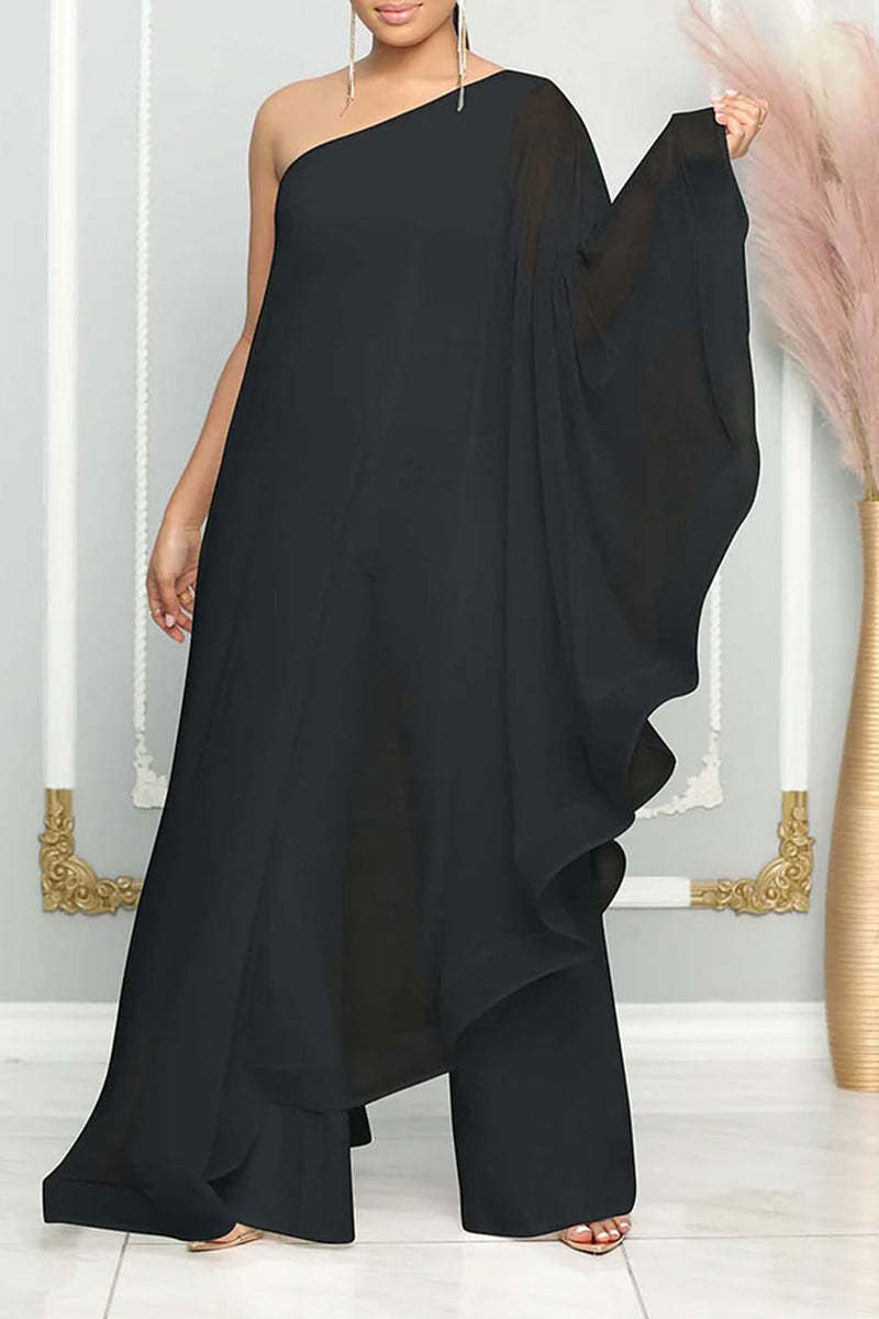Elegant One Shoulder Ruffled Jumpsuits (Buy 2 Free Shipping)