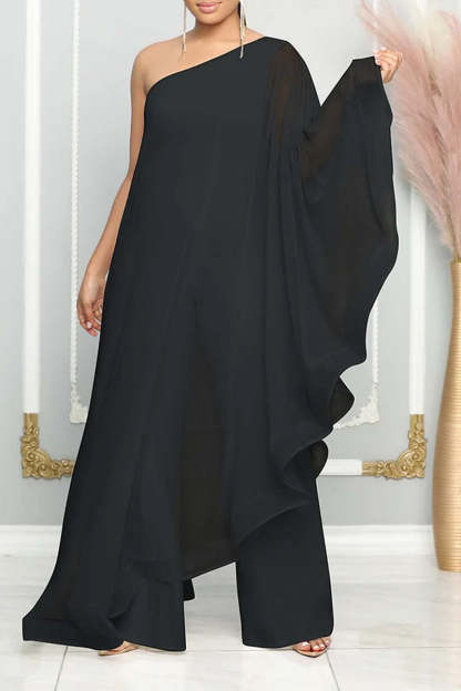 Elegant One Shoulder Ruffled Jumpsuits (Buy 2 Free Shipping)