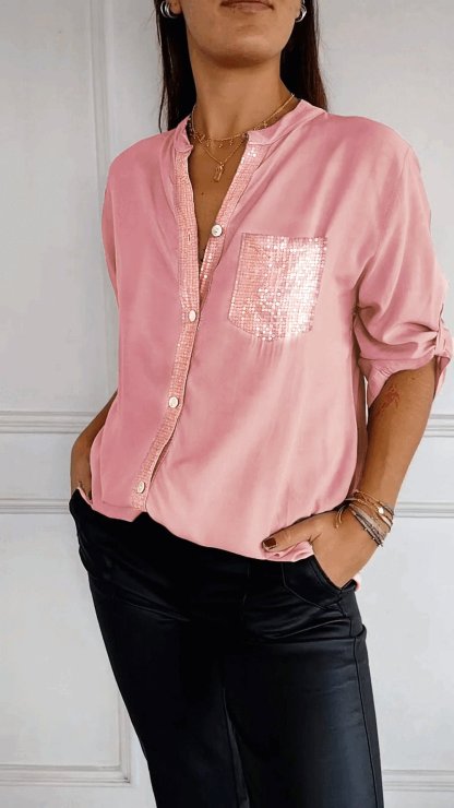 2024 HOT SALE🔥V-neck Sequin Casual Top(Buy 2 Free Shipping)