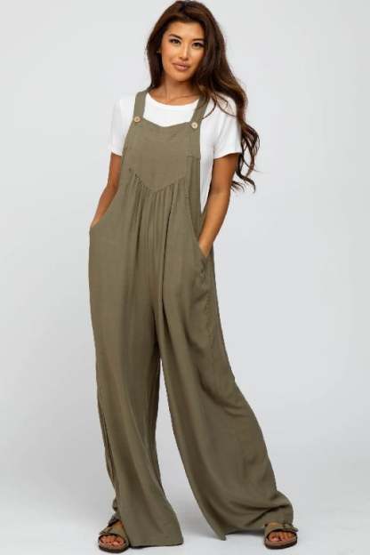 Plus Size Wide Leg Overalls Jumpsuit with Pockets🔥Buy 2 Free Shipping
