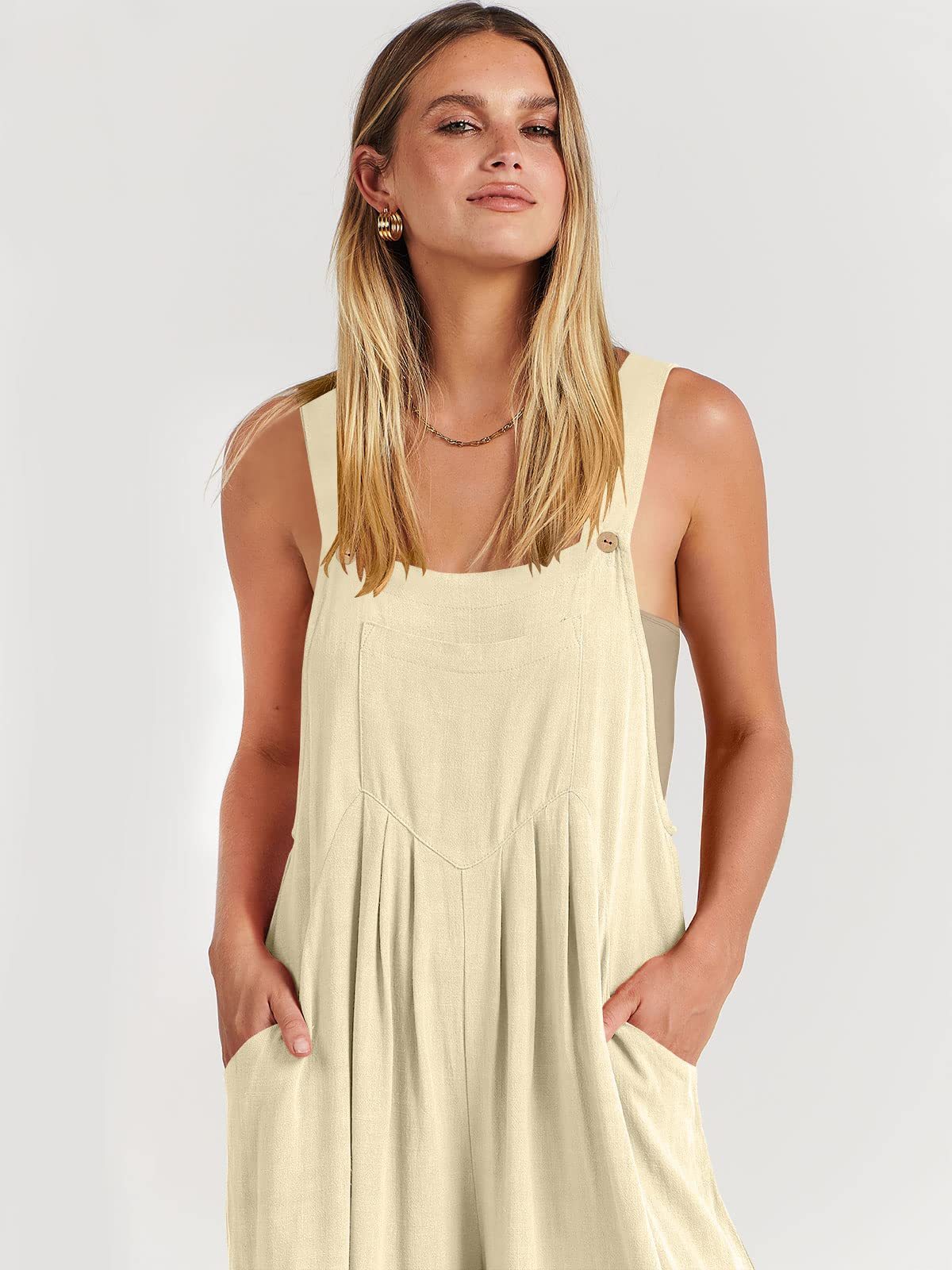 Last Day 48% OFF🔥Women's Sleeveless Wide Leg Jumpsuit with Pockets(Buy 2 Free Shipping)