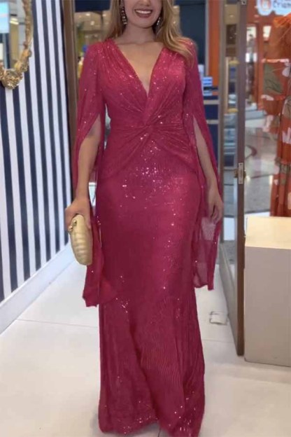 Shine Brighter Sequin Cross Waist Maxi Dress (Buy 2 Free Shipping)