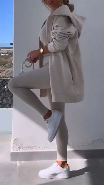 Hooded Cardigan Sweatshirt Three-piece Set (Buy 2 Free Shipping)