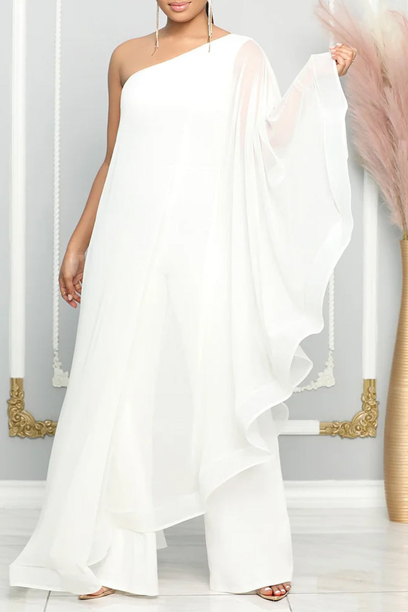 Elegant One Shoulder Ruffled Jumpsuits (Buy 2 Free Shipping)