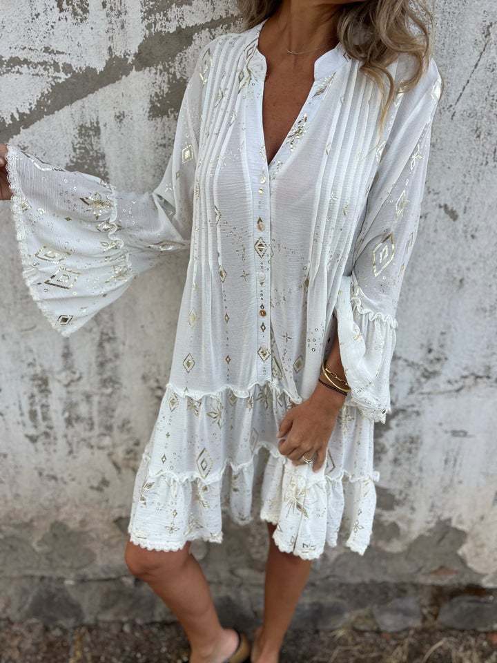 2024 HOT SALE🔥 Comfortable Stretchy V Neck Printed Party Dresses